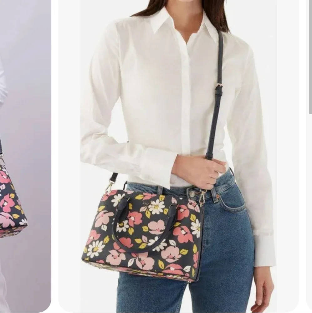 Kate Spade road trip floral blue multi small satchel